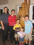 Legarth Family in front of St. Andrew Statue